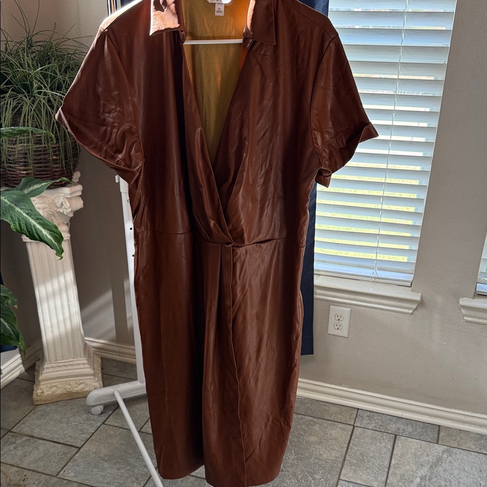 Nine West Faux Leather Dress